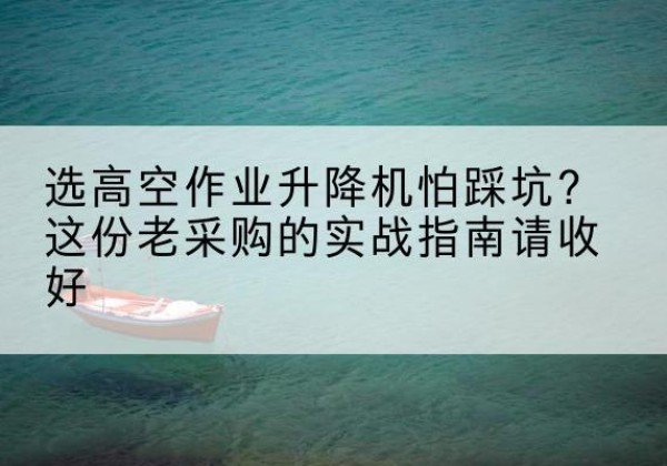 南皮高空作业升降机厂家推荐-选高空作业升降机怕踩坑？这份老采购的实战指南请收好